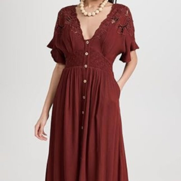 Free People Rust Maxi Dress - Picture 3 of 8